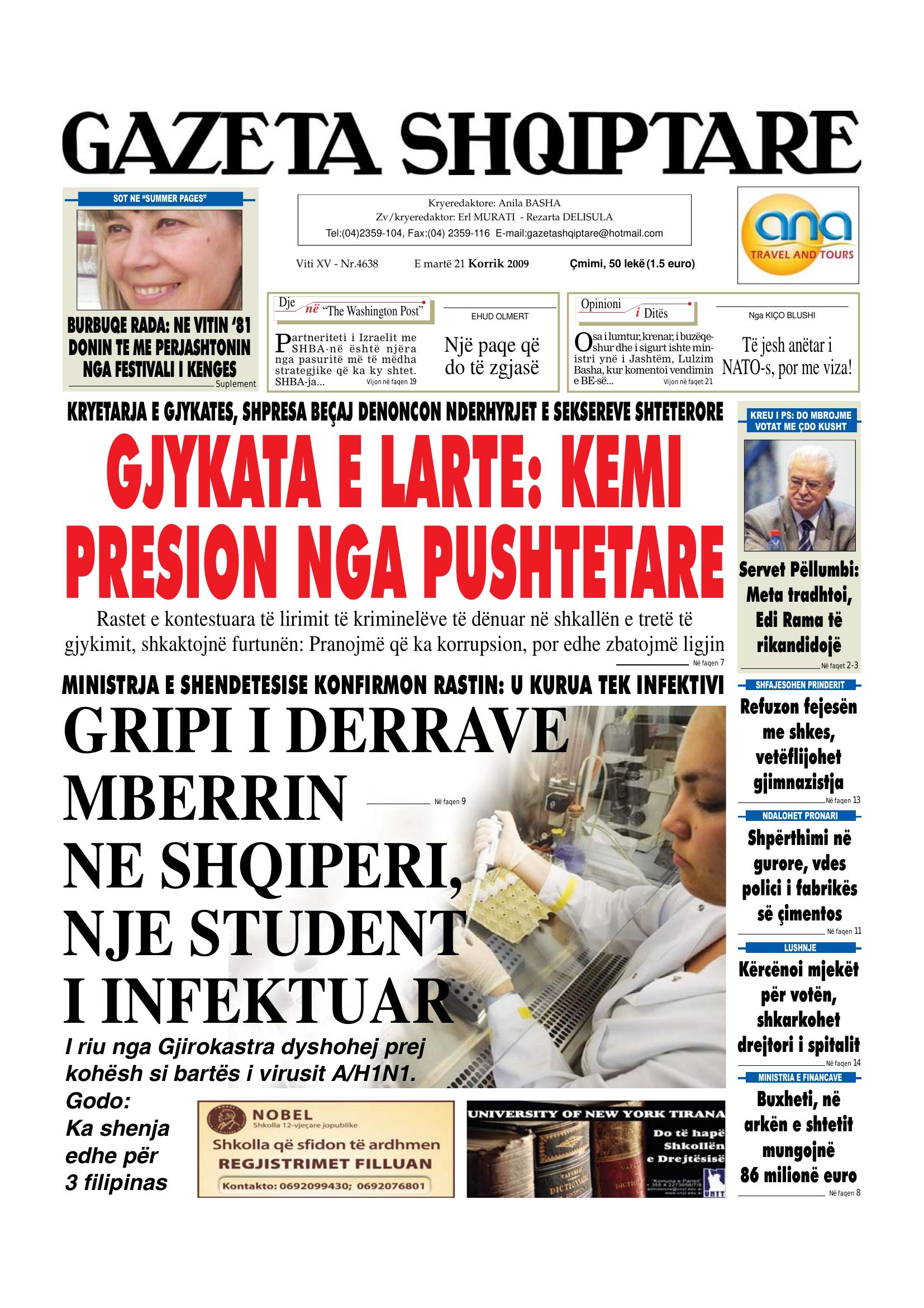 Gazeta Shqiptare 2009-07-21